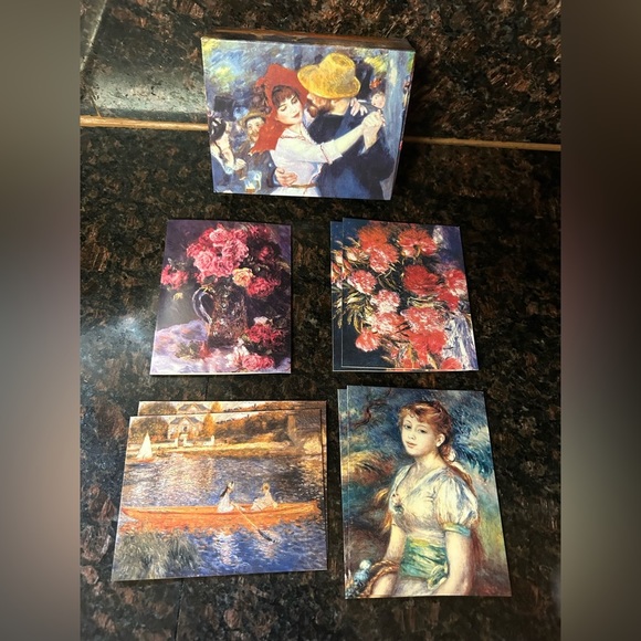 VINTAGE Pierre-Auguste Renoir Fine Art Greeting Card lot of 19 with box - Picture 2 of 8